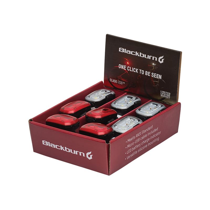 BLACKBURN CLICK USB FRONT AND REAR LIGHT PDQ BLACK